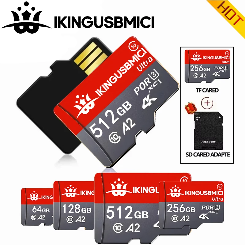 Reliable Memory Card 512GB Micro TF SD Card 256GB SD Cards 128GB TF Cards 64GB U3 Full HD for Gaming Console/Drone/Phone