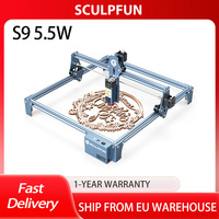 SCULPFUN S9 5.5W Laser Engraver, 0.06mm Ultra-Fine Compressed Spot, Diode Laser, 0.08mm High Precision, Cut 15mm Thick Wood 10mm