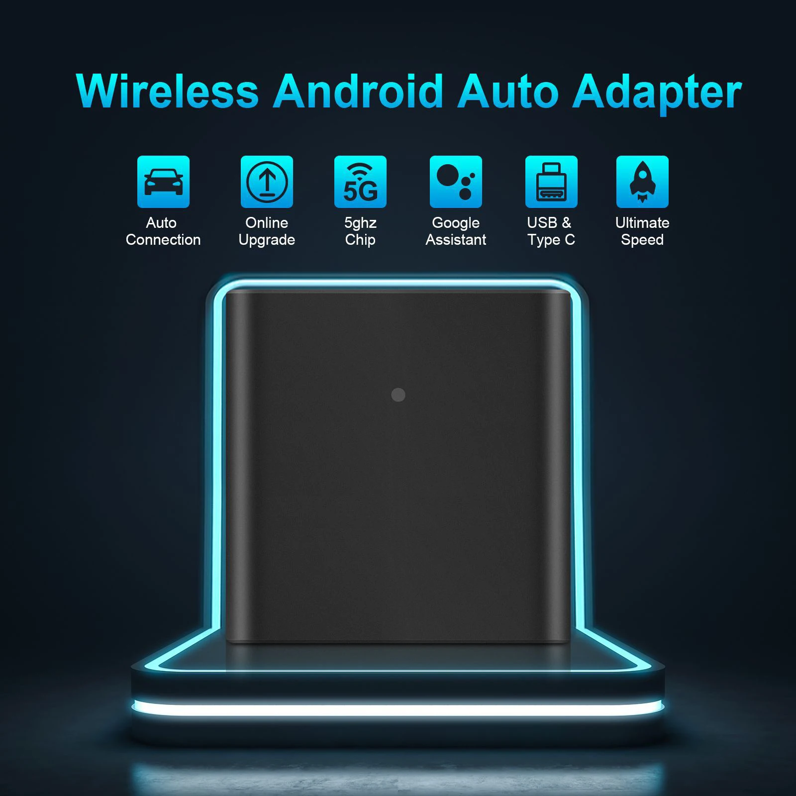 Wireless Android Auto Adapter for OEM Factory Wired Android Auto Car Models Plug and Play