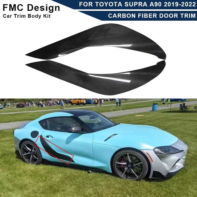 

Для Toyota Supra A90 Coupe 2 двери 2019 -2022 углеродное волокно Автомобильная дверь боковое отверстие отверстия отделка рамка декоративный комплект крышки