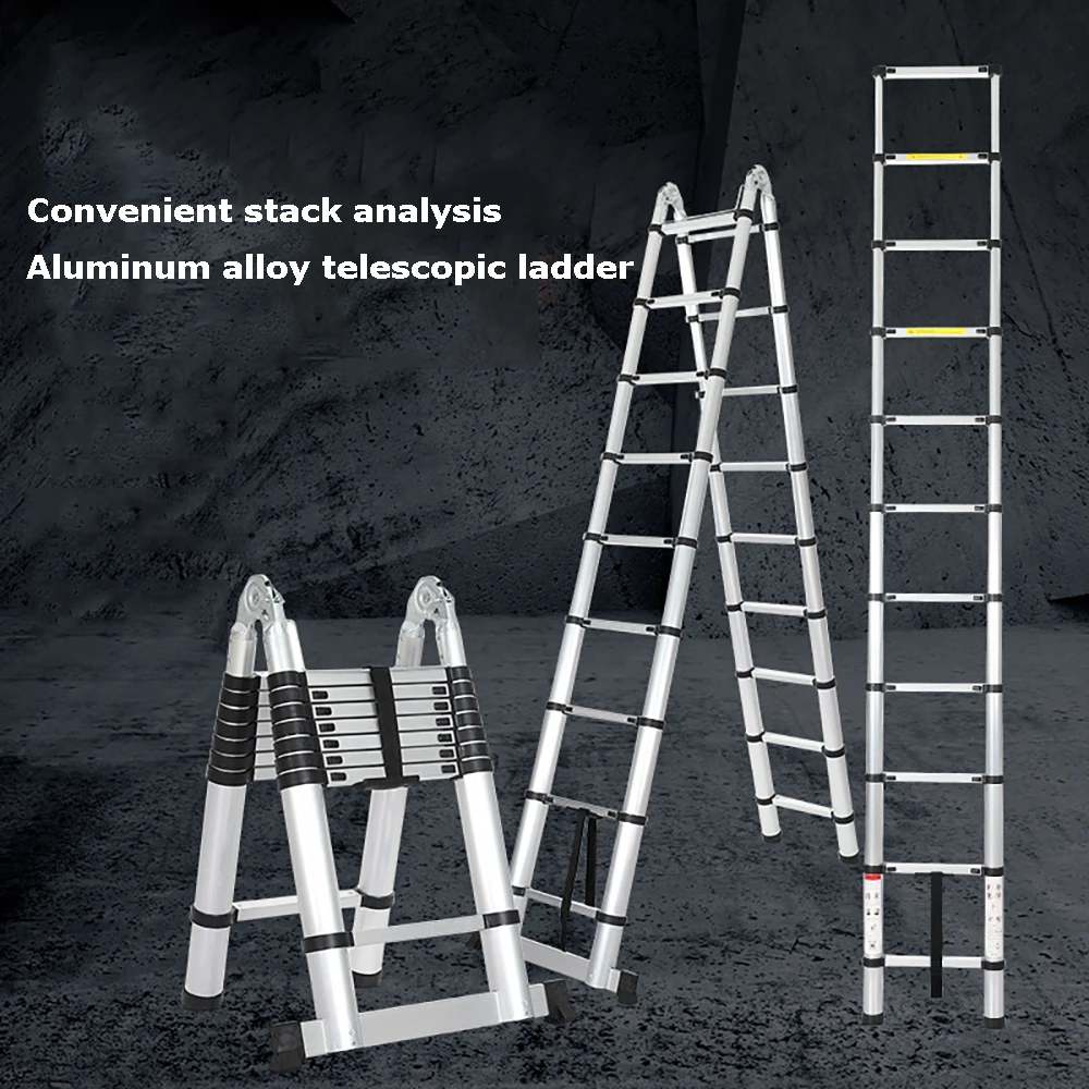 Aluminum Telescopic Ladder Folding Step Multi-Use Non-Slip Collapsible Inward Sliding Retraction Extension Ladder