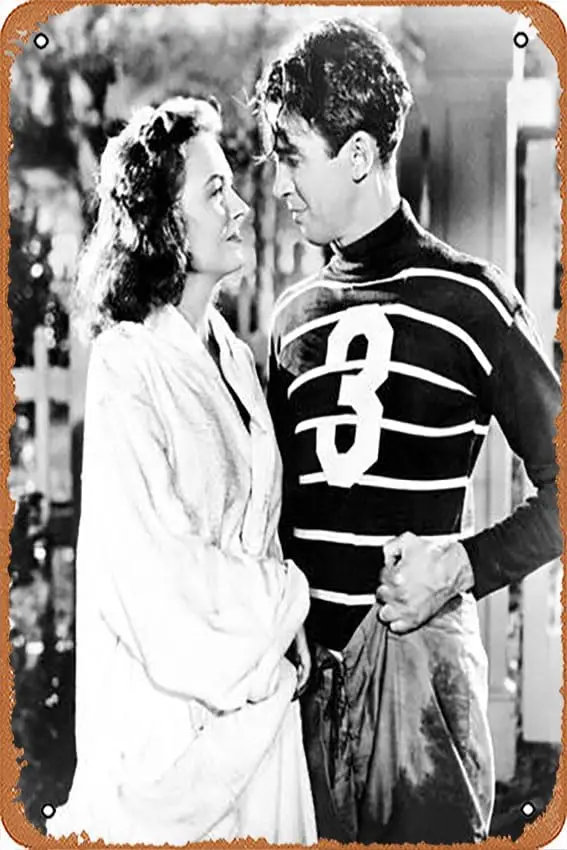 Metal Tin Sign  - Stewart, Its a Wonderful Life (1946) - Poster Metal Plaque Cafe, Bar, Home Wall Decor-Aluminum