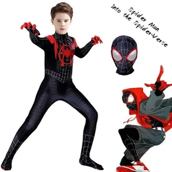 Anime Superhero Spiderman Costume Miles Morales Cosplay Zentai Bodysuit Faceshell Halloween Costumes