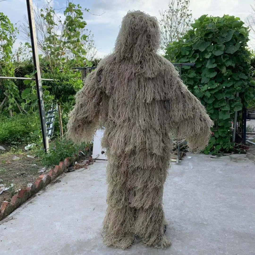 Ghillie ชุดพรางตัวสำหรับทั้งชายและหญิง, 2024ใหม่ชุดล่าสัตว์ลายพรางทะเลทรายหญ้าคุณภาพสูงรันเวย์