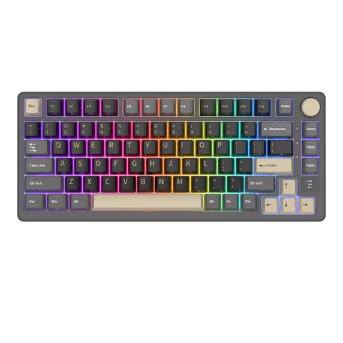 Teclado mecánico RK ROYAL KLUDGE M75 con junta 2,4G inalámbrico/Bluetooth/USB 75% RGB teclado para juegos intercambiable en caliente con pantalla