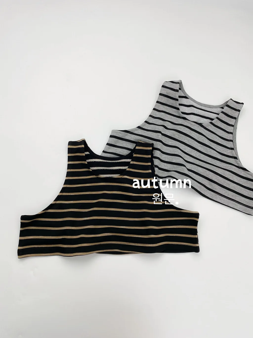 2025 Autumn New Children Striped Vest Boys Sleeveless Casual Vest Cotton Baby Girls Versatile Pullover Tops Kids Clothes