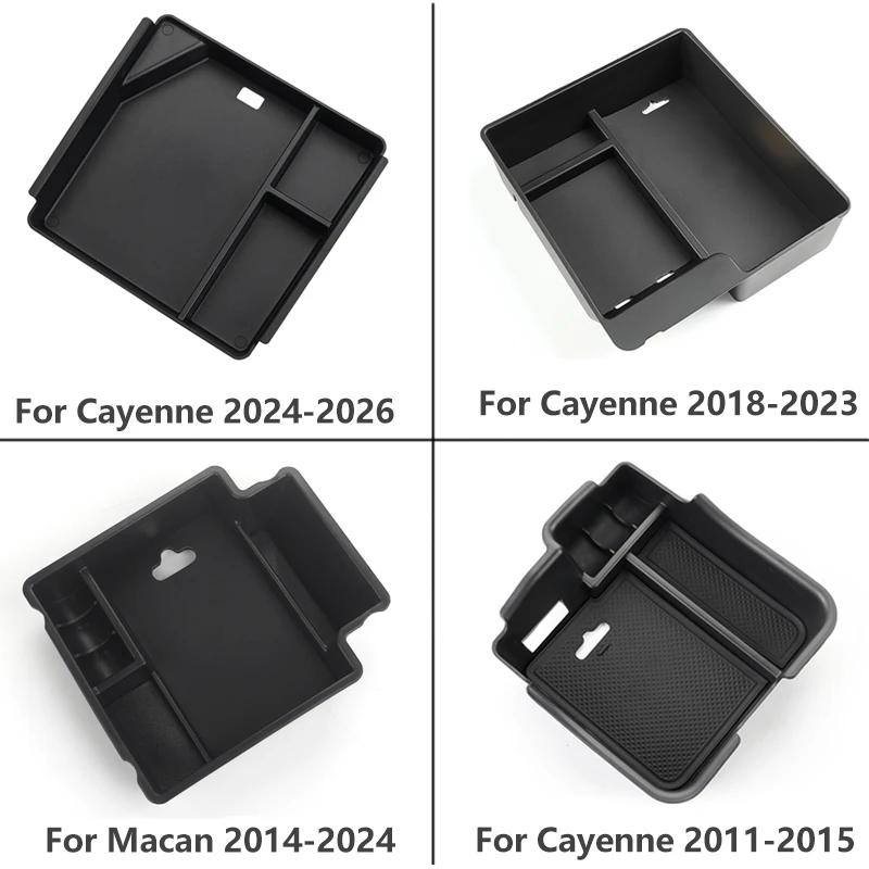 For Porsche Cayenne Macan Car Center Console Storage Box Tray Central Armrest Organizer Case Door Storage Interior Accessories