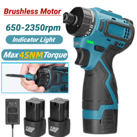 16.8V Brushless Lithium Electric Screwdriver Torque Adjustable 2 Speed Control Modes Repairing Tool Kit Electric Screw Driver