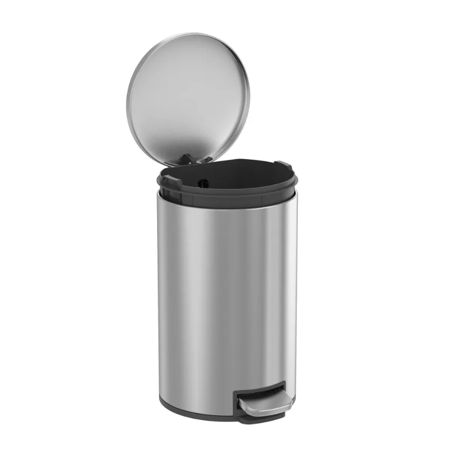 

Bathroom Trash Can 3.1 Gallon Small Stainless Steel Step Garbage Bin with Soft-Close Lid, Silver for Compact Spaces, Rust-Resis