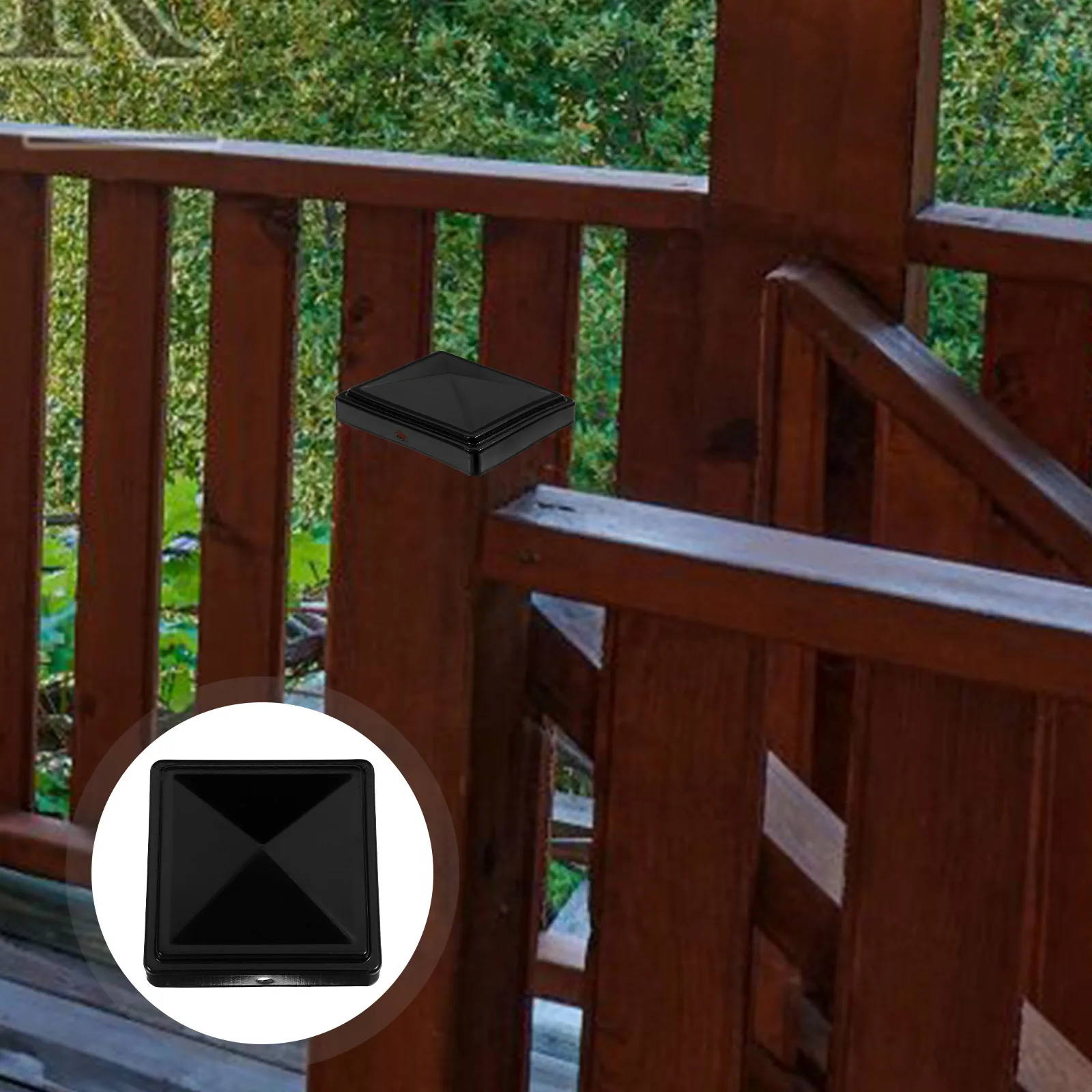 

6pcs Square Metal Caps Durable Fence Covers Guardrail Protectors External Cap Replacement For Deck Railing End Covers Topper