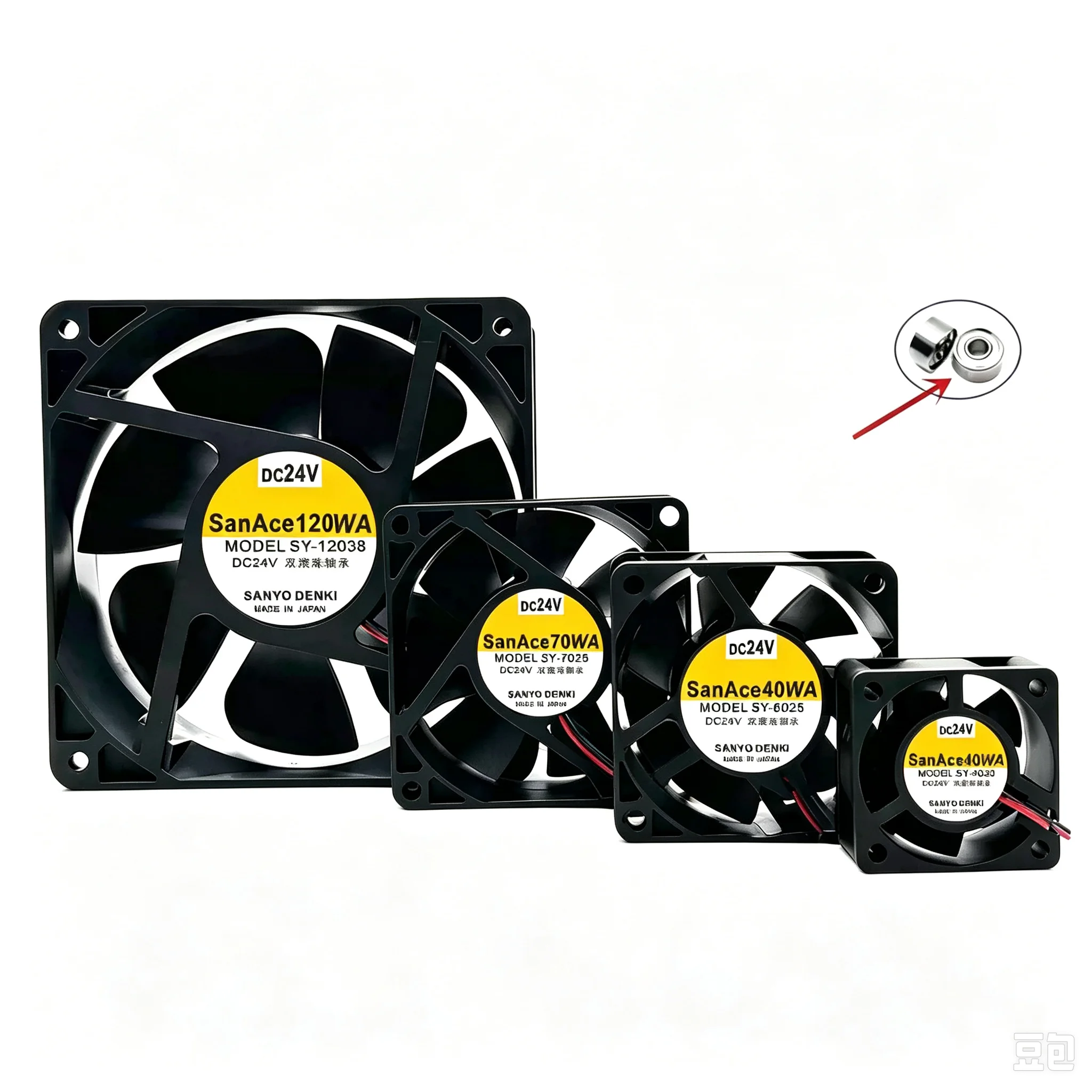 7cm Dual Ball Bearing Fan 70x70mm 7010 7015 DC 5V 12V 24V Long Life Cooler Replacement for Sanyo Industrial Equipment Router Ser