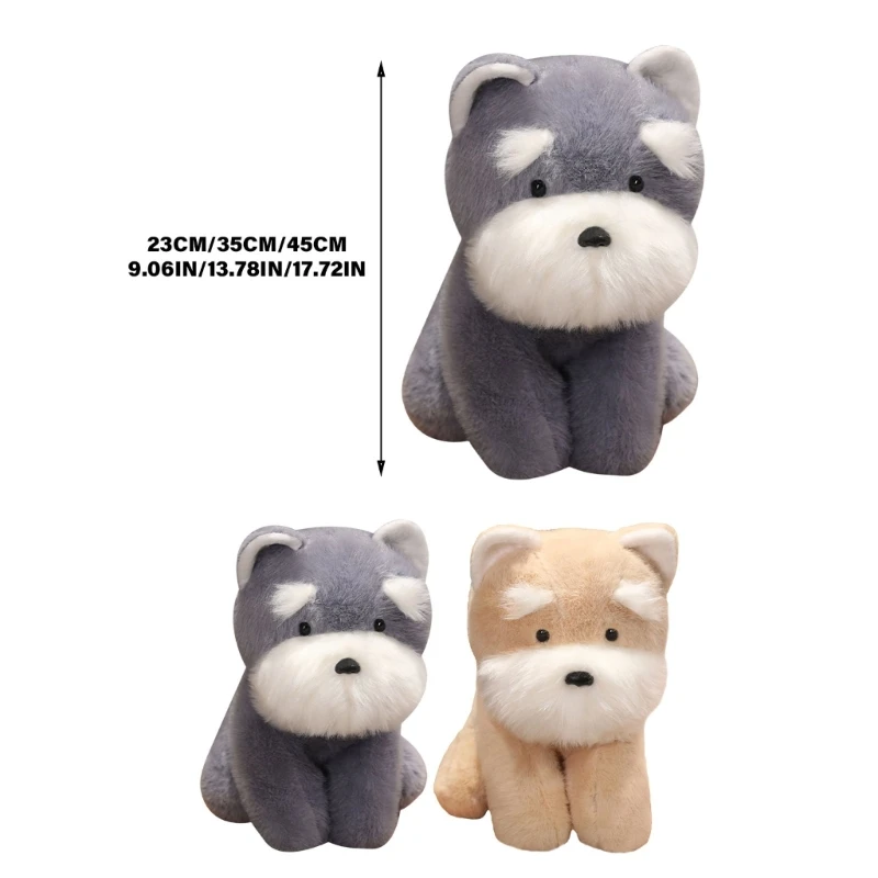 F19F Perro peluche para niños, decoración habitación, muñecos peluche, sofá, escritorio, juguete para perros