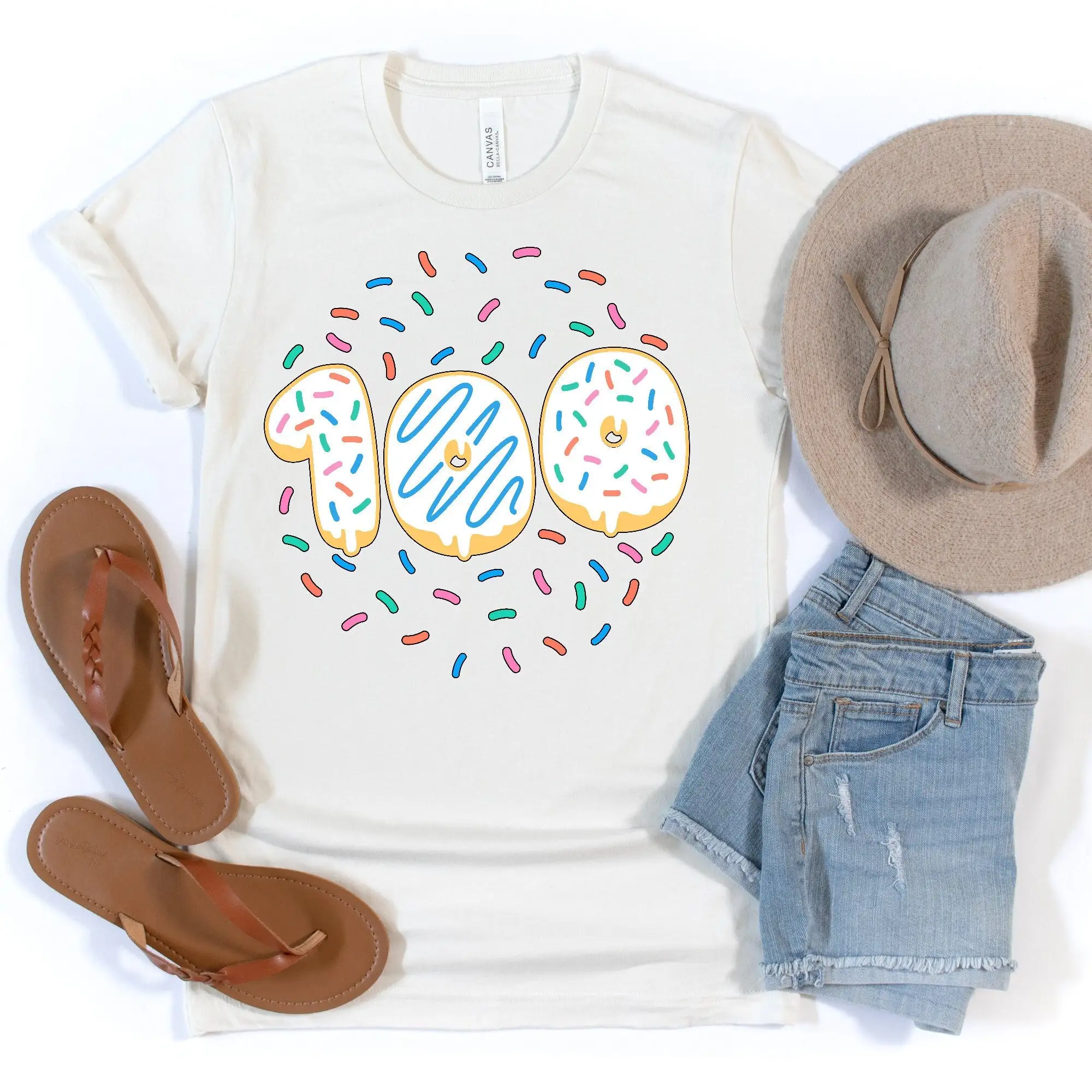 

100 Days of School Teacher DonuT T Shirt Sweeter 100th Day