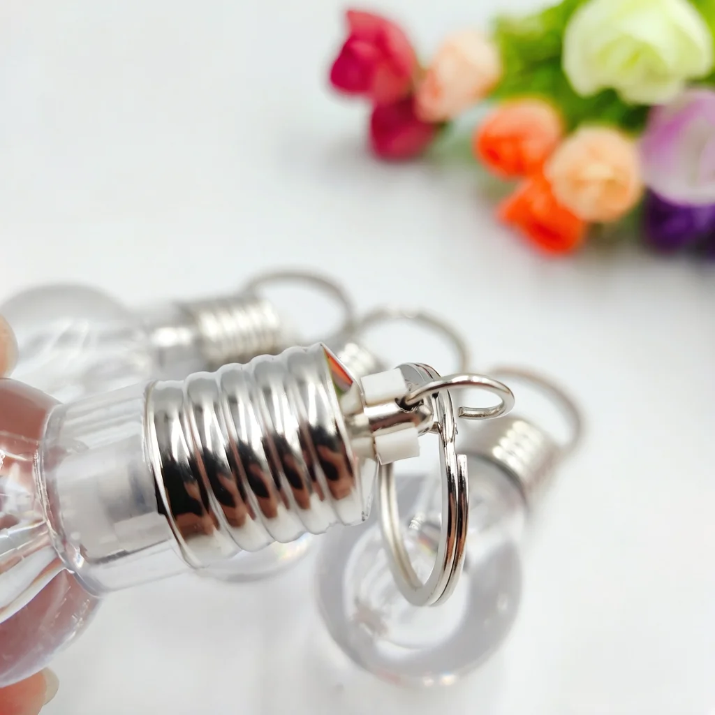 Keychain Design Mini LED Light White/Warm/Colorful Flashing Bulb Backpack Keyring Pendant Lamp for Home Outdoor Camping Decor