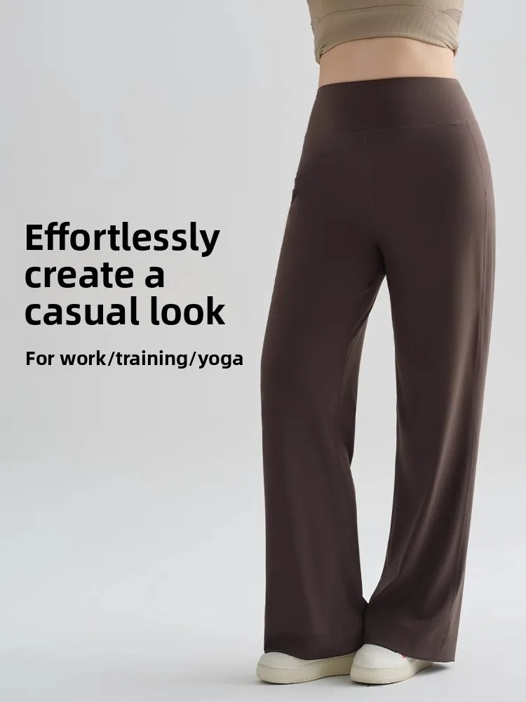Pantaloni sportivi da donna taglie forti Pantaloni da yoga dritti a gamba larga a vita alta Abito autunnale ket Design Casual Faion Bot