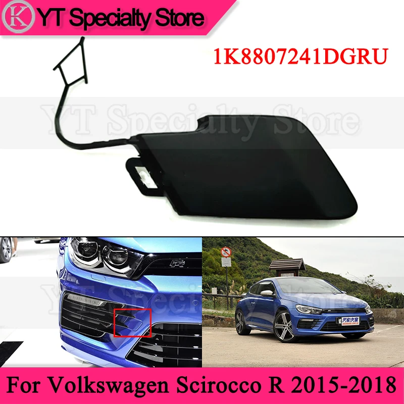 

Kamshing Front Bumper Trailer Cover For Volkswagen Scirocco R 2015-2018 Front Towing Eye Cover Trailer Hook Cover no paint color