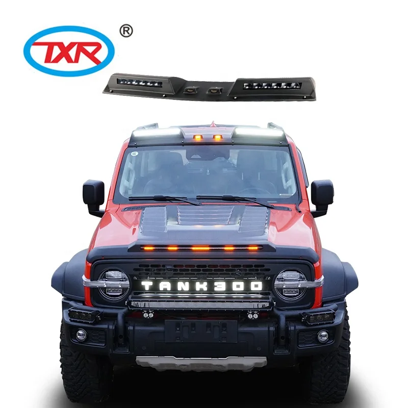 Front Grille Protection Auto Body Kit Accessories Off-road Outdoor Car Roof Searchlight for GREAT WALL Tank 300 custom