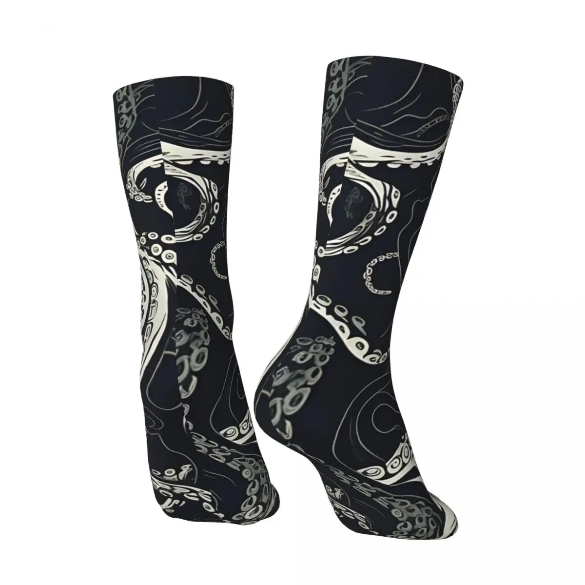 Eldritch Whispers - Cosmic Horrors Cthulhu Inspired Pattern Print Vintage Harajuku Tentacles Street Style Crew Crazy Sock