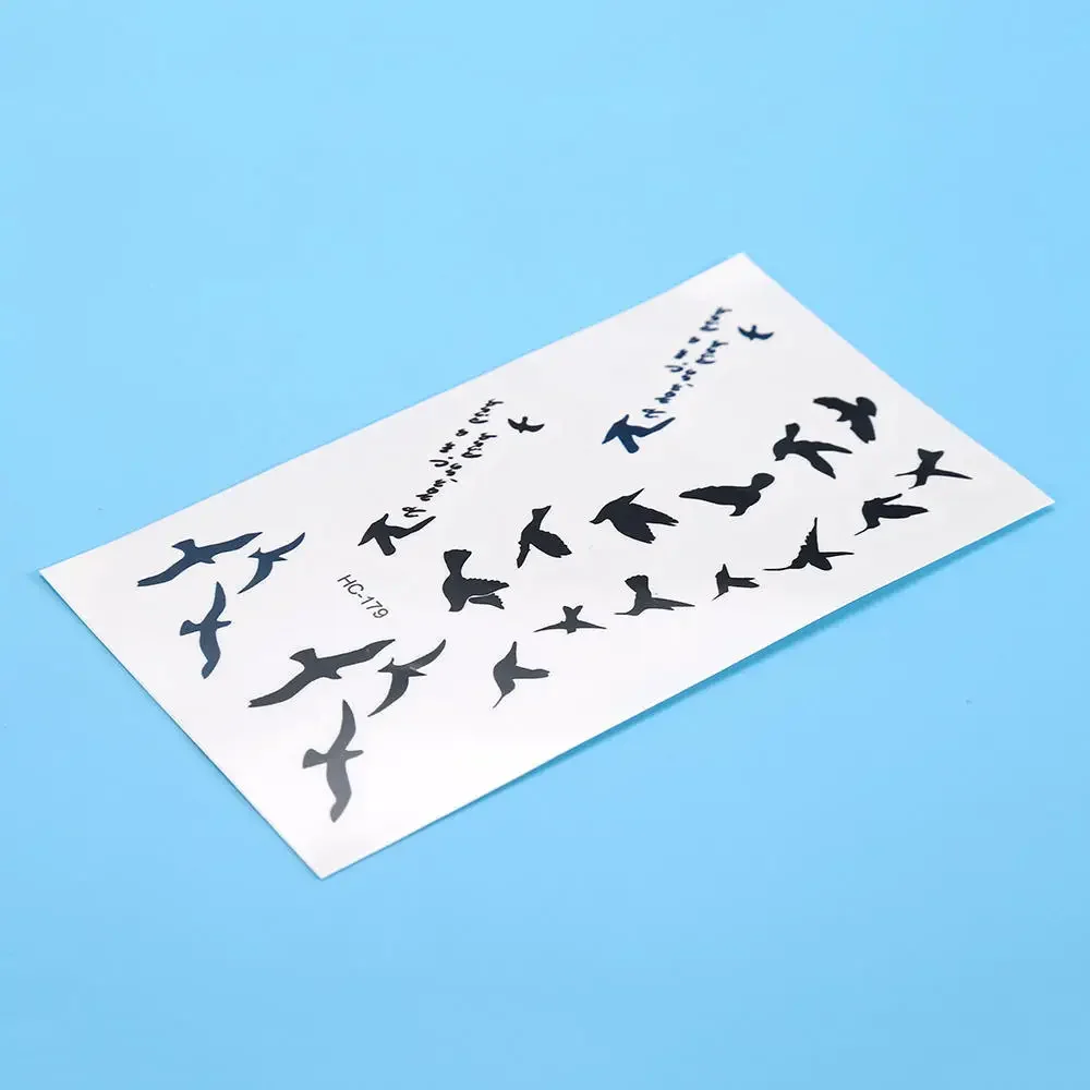 5pcs/lot Women Sexy Finger Wrist Flash Fake Tattoo Stickers Liberty Small Birds Fly Design Waterproof Temporary sticker