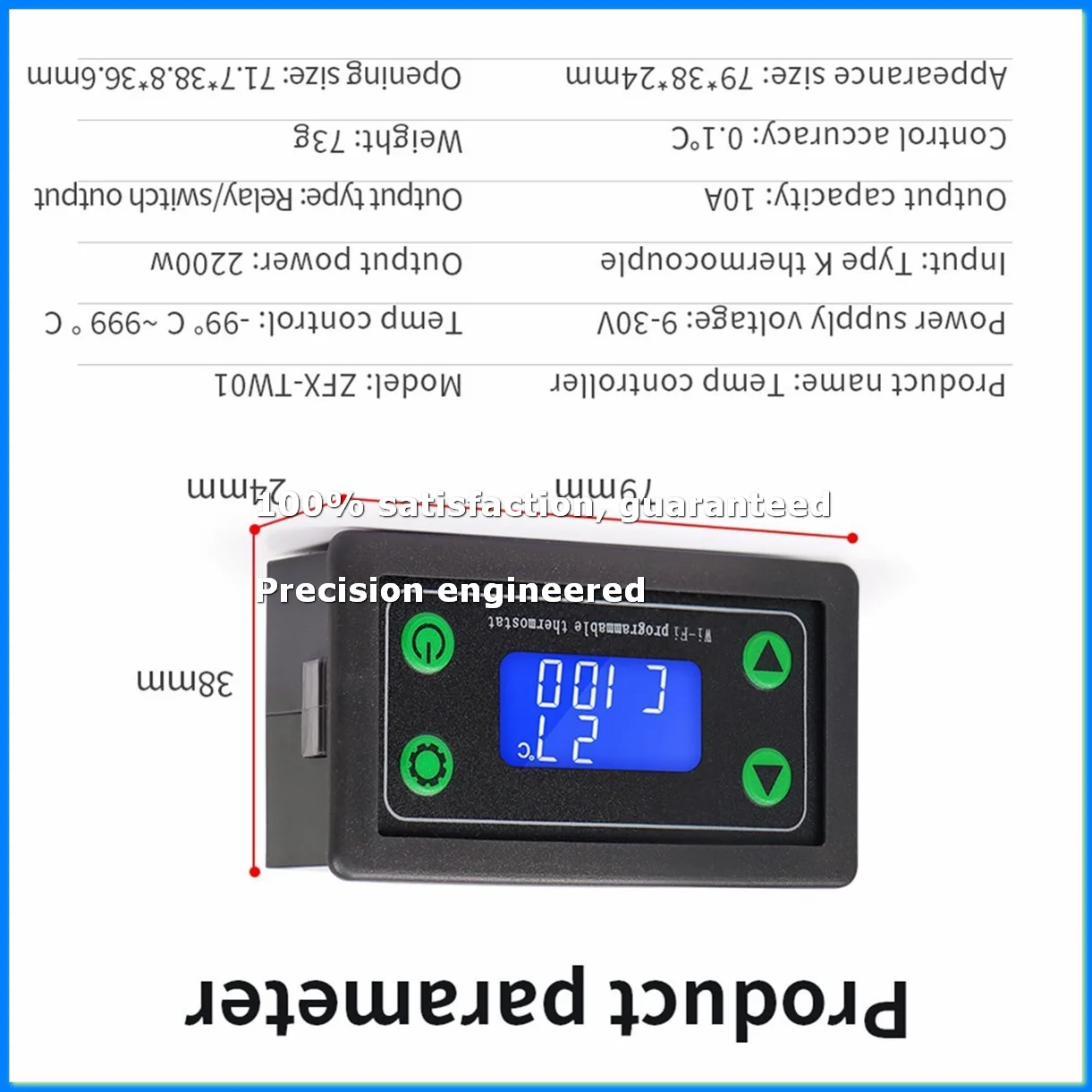 Tuya WIFI High Temperature Controller Digital Programmable Thermostat K-Type Thermocouple -99-999 Degrees ZFX-TW01-A07G
