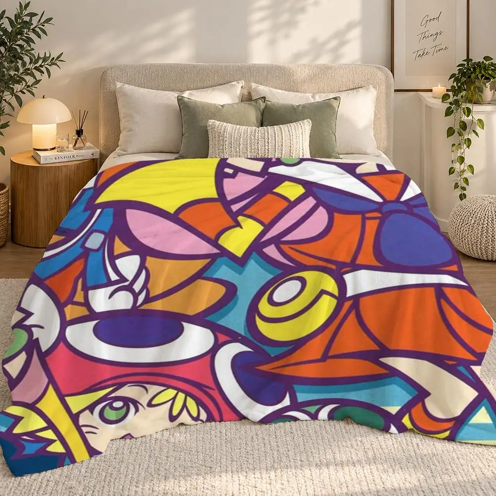 Puyo Pop Fever Throw 240g flannel blanket, suitable for sofas, beds, offices, exquisite gift blankets