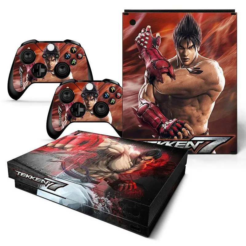 Tempelan stiker kulit Tekken7, untuk Xbox One X konsol dan 2 pengontrol untuk Xbox One X Skin stiker vinil