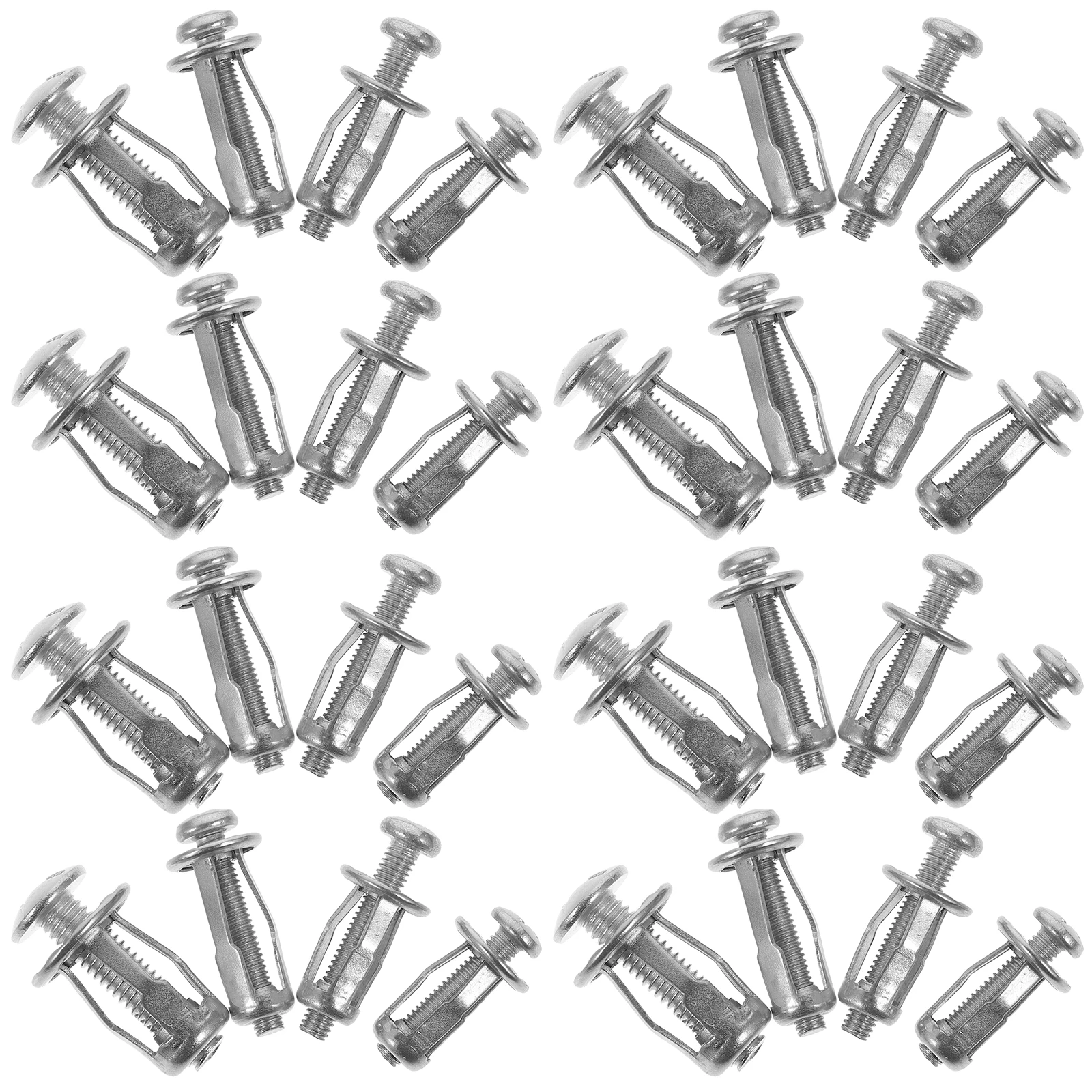 

40 Sets License Plate Screws Nuts 4x16+4x20x10+4x25x10+6x25x10 Carbon Steel Hollow Wall Anchor Expansion Jack Nuts Tool Petal