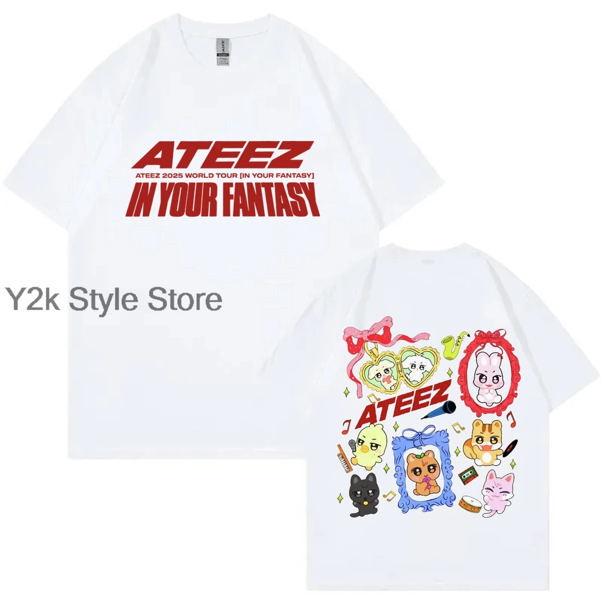 

ATEEZ 2025 World Tour in Your Fantasy Merch T-shirt Men Women Harajuku Cartoon Supporting clothing Fashion Hip Hop Short Sleeve