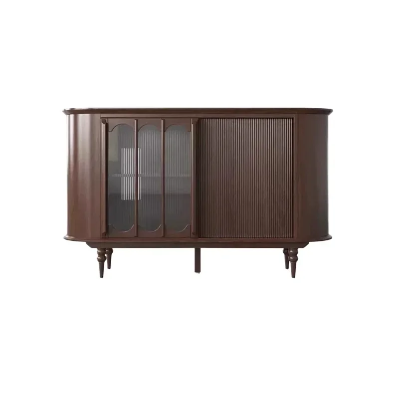 

Американский боковой шкаф из цельного дерева в стиле ретро, шкаф для хранения вещей в гостиной, современный винный шкаф для столовой