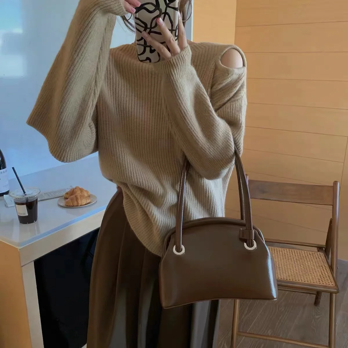 Thiened Morbido maglione lavorato a maglia oulder Sve Design rotondo Ne Pullover Maglieria Pendolarismo Sle Lunghezza regolare Altro tessuto