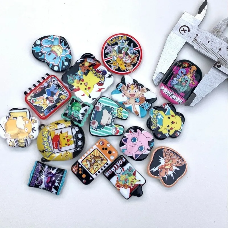 Pokemon Through-hole Double-sided Printing Beads Accessory Theme Series Mobile Phone Chain Bag Hanging DIY 4mm - Image 2