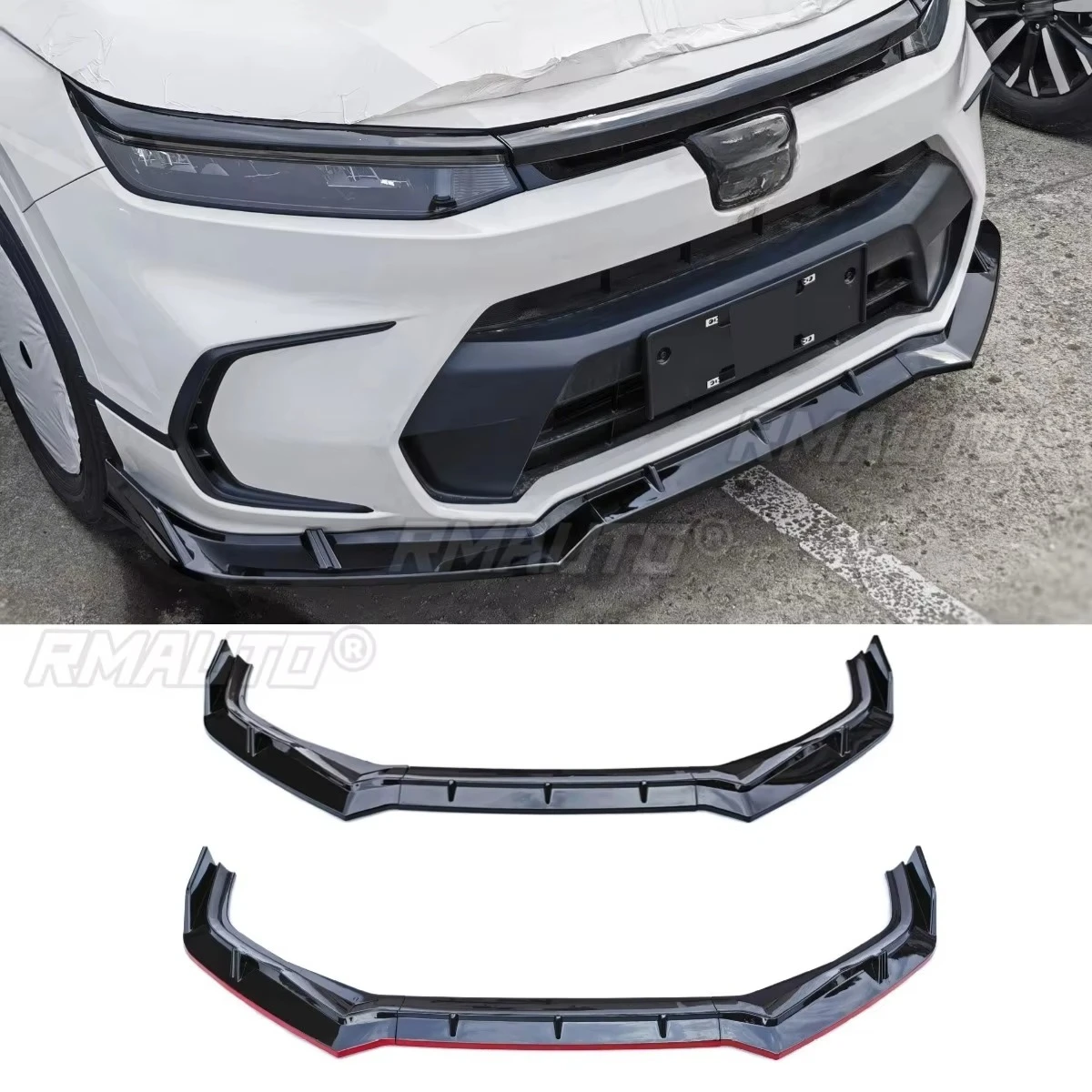 Car Front Bumper Lip Diffuser Spoiler Glossy Black Modification Part for Honda BREEZE Tubro/HEV Model 2023 Protector Body Kit