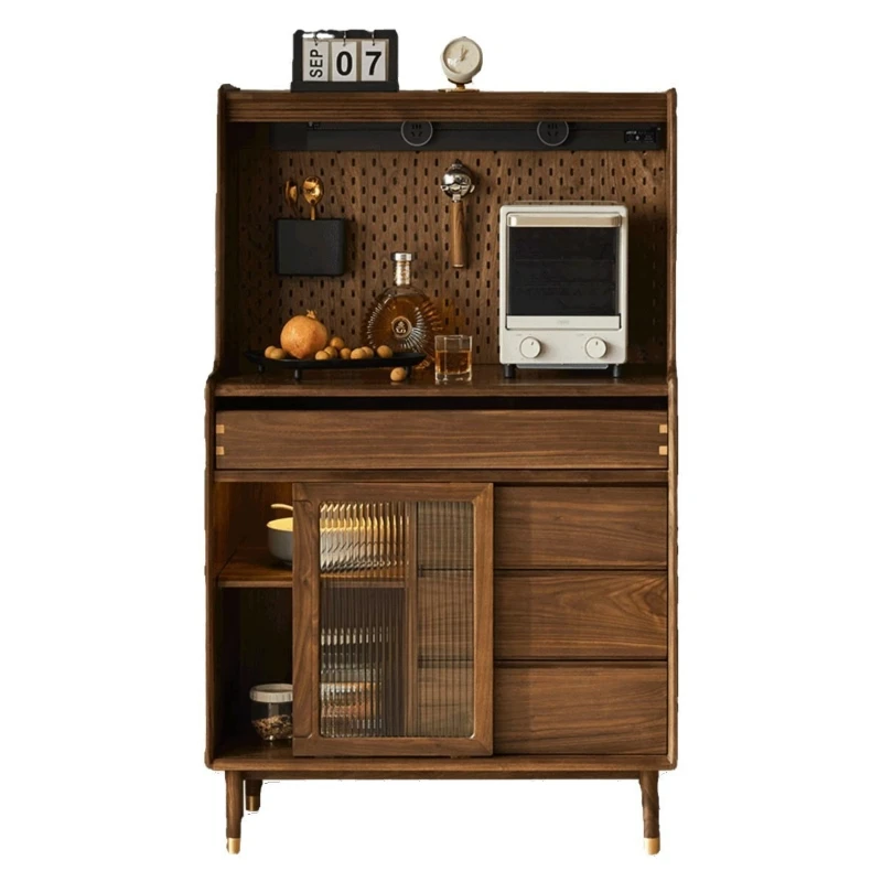 

Simple solid wood light luxury retro restaurant storage display cabinet