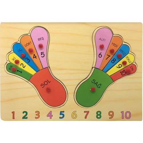 Feet and Numbers Educational Wooden Bultak Puzzle