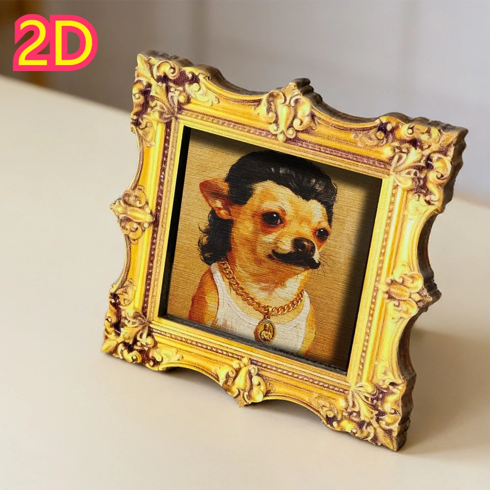 Retro Gerahmter Chihuahua-Kunstmagnet, Originelles Hundeporträt-Dekor für Kühlschrank, Schrank, Schließfach und Geschenk für Tierliebhaber