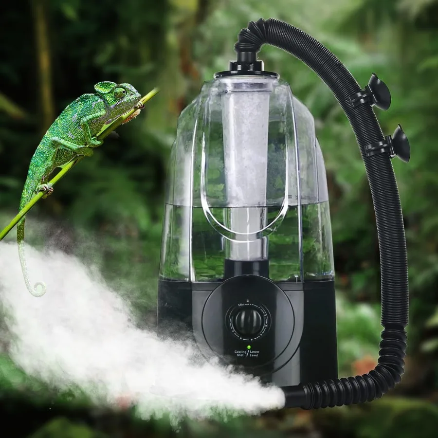 

3.8L Quiet Reptile Fogger Mister for Reptile Tanks and Terrariums: Extended Tube Design Automatic Misting System Ideal for Humi