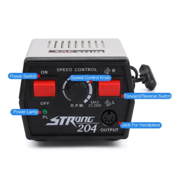 Strong204 Trapano per unghie 35000 giri/min Micromotore dentale elettrico Prezzo della macchina per manicure senza spazzole