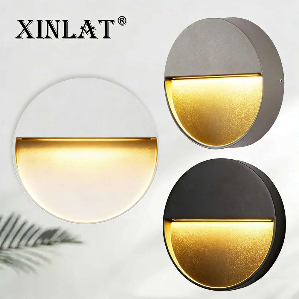 Outdoor Wall Light External Sconce Lamp Low Voltage Waterproof Round Balcony Luminaires Surface Mount Yard Night Lamp 12V 220V
