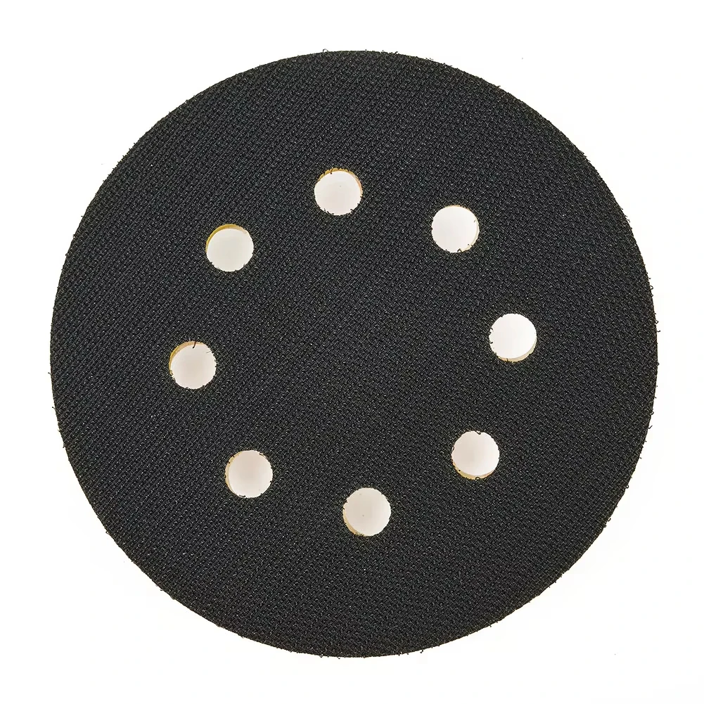 1pc 5inch 125mm 8 Holes Sander Backing Pad Hook And Loop Polisher Sponge Sanding Disc 5/16inch UNF Male Thread For Air Sander