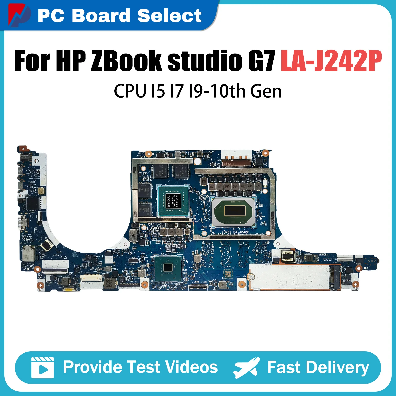 

LA-J242P Mainboard For HP ZBOOK G7 Laptop Motherboard CPUI5 I7 I9-10th Gen N19P-Q1-A1 16GB RAM M12873-601 M12874-001 M12878-001