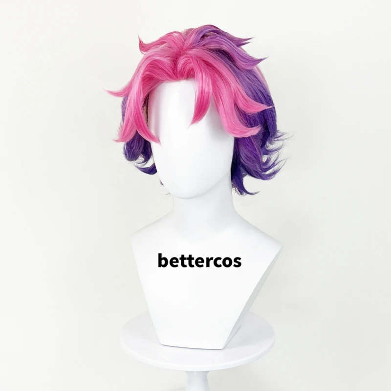 Kayn Cosplay Wig Game LOL Heartsteel Shieda Kayn Short Heat Resistant Synthetic Hair Party Wigs + Wig Cap view 4