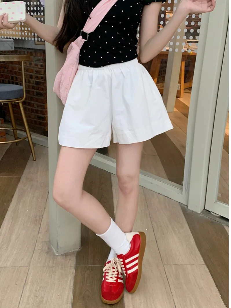 

plus Size Casual Straight Leg Pants Elastic Waist Color Wide Leg Loose Fit Slimming Summer New Arrival Women's Shorts