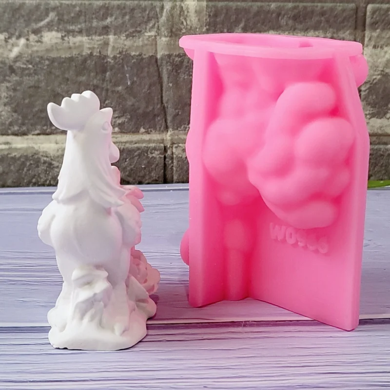 

Chicken Figurine Mold: DIY Candle, Plaster Statue & Candle Holder Silicone Mold