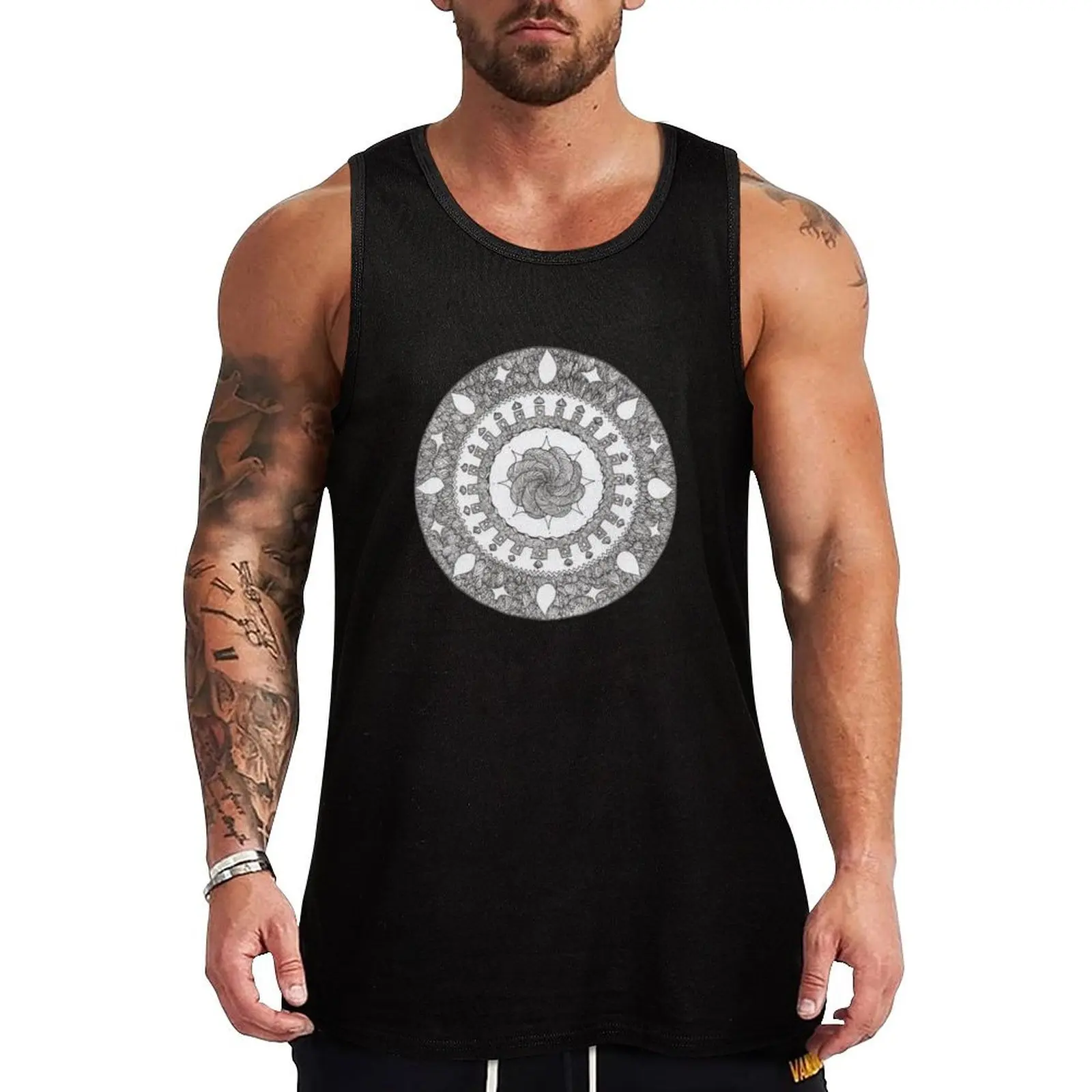 Mandala lents ve kabukları Mandala Tank Top moda 2024 adam çalışma yelek kolsuz erkekler