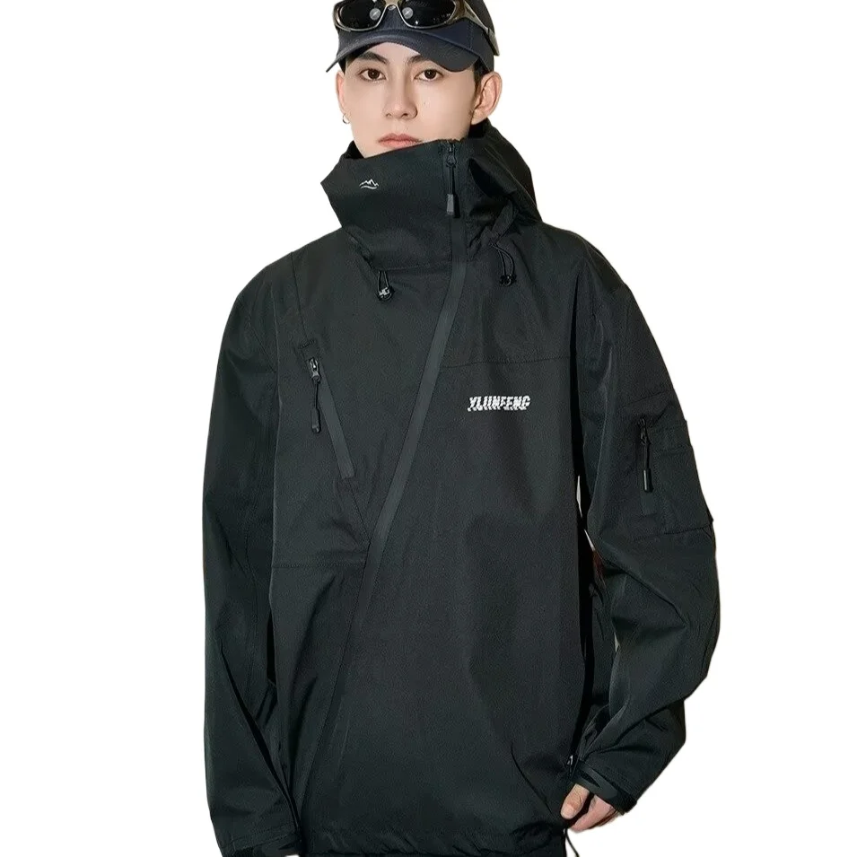 

Dopamine Outdoor Jacket Unisex Windbreaker Cargo Coat Multi-Pocket Hiking Streetwear Casual Windproof Jacket for Men Women