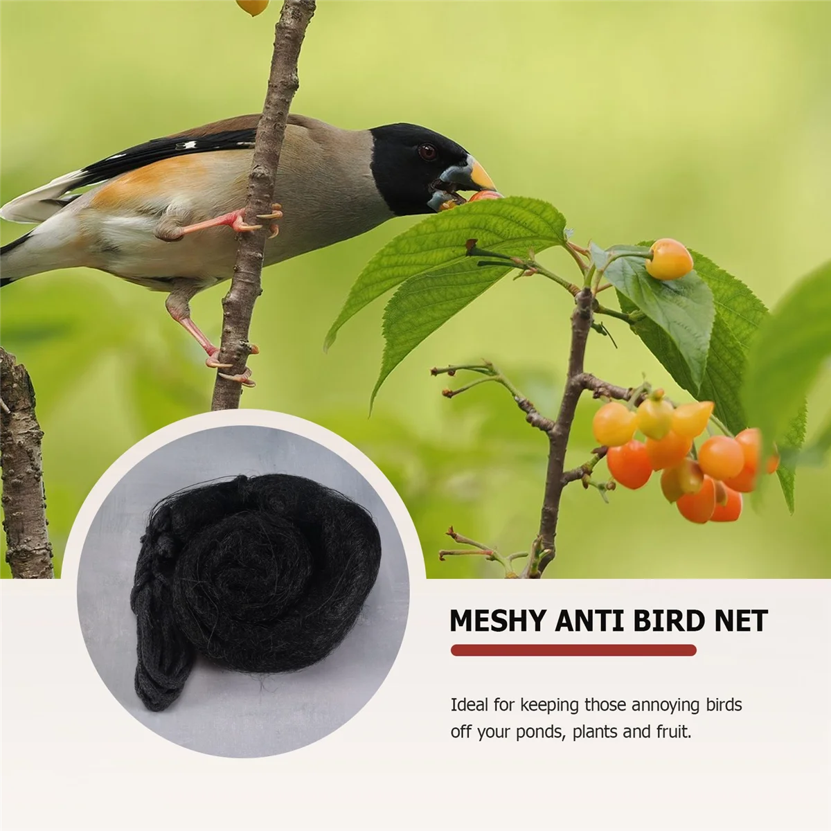 Gfc-12M x 2.5M 13mm Hole Orchard Garden Anti Bird Netting Nylon Knotted Mist Net