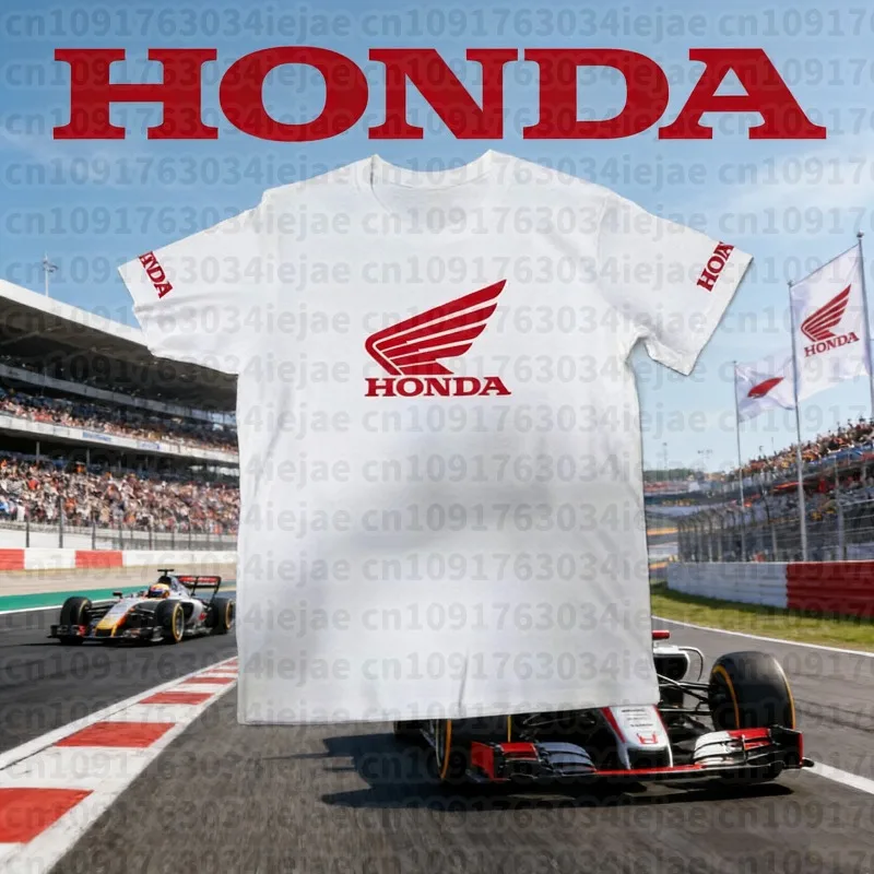

2025-26 Summer HONDA Fashion New Locomotive LOGO Motorcycle MOTO 100% Cotton Printed T-shirt Clothes Can Be Customized