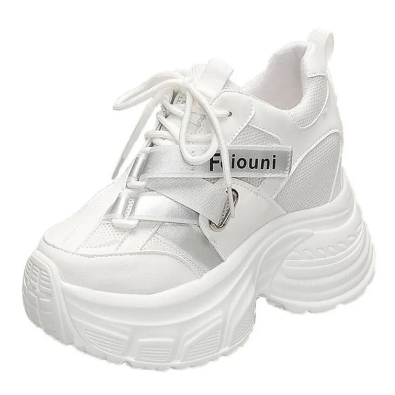 

Fashion 10cm Women's Platform Dad Shoes Spring Summer New Style Thick Bottom Heightening Cotton Mesh Breathable Casual Sneakers