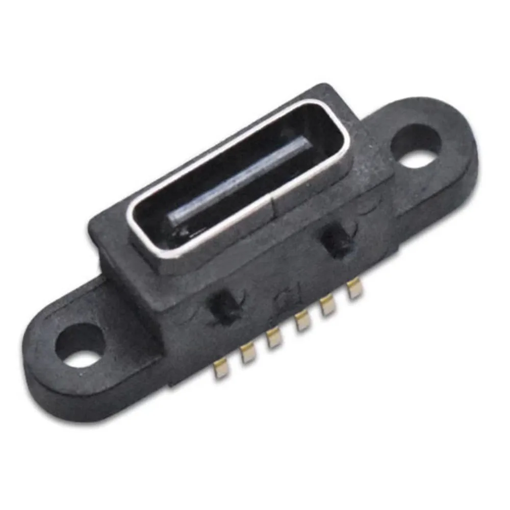 Connettore USB 3.1 da 2-10 pezzi presa femmina tipo C 6pin Jack impermeabile Dock di alimentazione porta di ricarica rapida ad alta corrente di tipo C