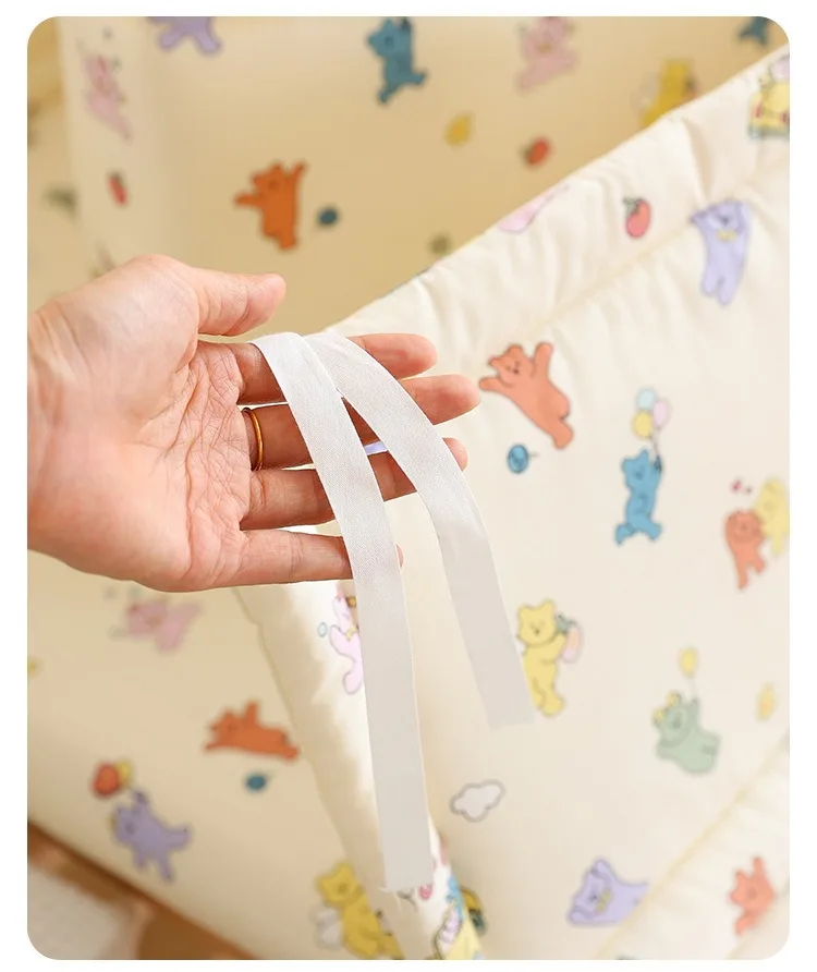 Krippe Bumpe Weiche Reine Baby Bettgitter Wrap Anti-Kollisionsstreifen für Baby Bettgitter Spleißen Bett Schutz Abdeckung Baby Bett Stoßstange – Detail 13